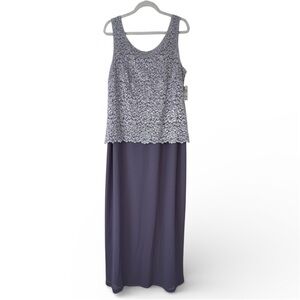 Lilac Mother Of The Bride Groom 18W Silver Metallic Floor Length Dress Wedding